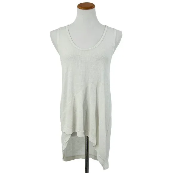 Free People ~ We The Free ~ Ribbed Hi-Lo Asymmetrical Sleeveless Tank Top - Picture 3 of 11